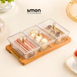 اردور خوری مستطیل پایه چوبی 3 عددی