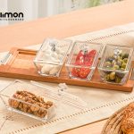 اردور خوری مستطیل پایه چوبی 4 عددی