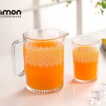 ست پارچ و لیوان شیشه ای چاپدار شیاردار