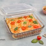 ظرف شیشه ای مربع 2.1 لیتر