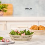 سبد نان و سبزی بیضی طرح بامبو