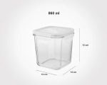 ظرف شیشه ای مربع دربدار 860 میلی لیتر - تصویر 5