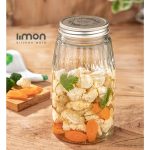 ظرف شیشه ای درب استیل سایز 1