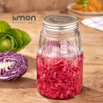 ظرف شیشه ای درب استیل سایز 2