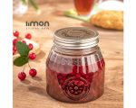 ظرف شیشه ای درب استیل سایز 4