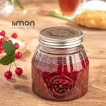 ظرف شیشه ای درب استیل سایز 4