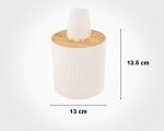 جا دستمال استوانه ای رویه چوبی - Image 3