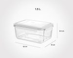 ظرف شیشه ای مستطیل 1.5 لیتر - Image 3