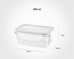 ظرف شیشه ای مستطیل 400 میلی لیتر - Image 2