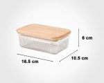 ظرف شیشه ای شیاردار 450 میلی لیتر درب چوبی - تصویر 3