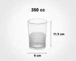لیوان شیشه ای شیار دار 350 سی سی 3 عددی - تصویر 3