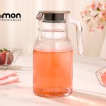 پارچ شیشه ای 1 لیتر درب استیل