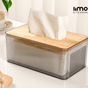 جا دستمال مستطیل رویه چوبی