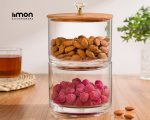 ظرف شکلات دو طبقه درب چوبی