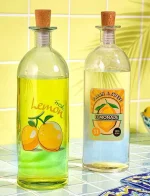 بطری 1/050 لیتر چاپدار درب چوبی