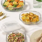 ست ظرف شیشه سروونگهداری6پارچه