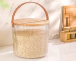 سطل شیار دار 9 لیتر درب چوبی