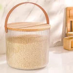 سطل شیار دار 9 لیتر درب چوبی