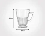 لیوان شیشه ای پایه دار شیاردار 290 سی سی - تصویر 2