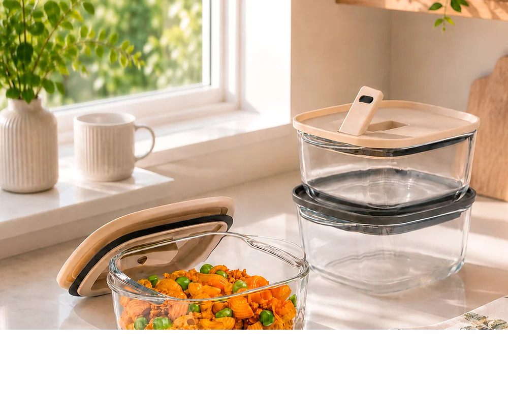 ظرف-شیشه-ای-مستطیل-دربدار-420-میلی-لیتر-3.webp ظرف شیشه ای مربع دربدار 580 میلی لیتر - تصویر 1