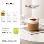 فنجان شیشه ای دسته دار 260 cc - تصویر 2
