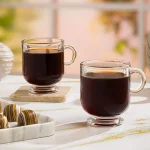 فنجان شیشه ای پایه دار 220 cc